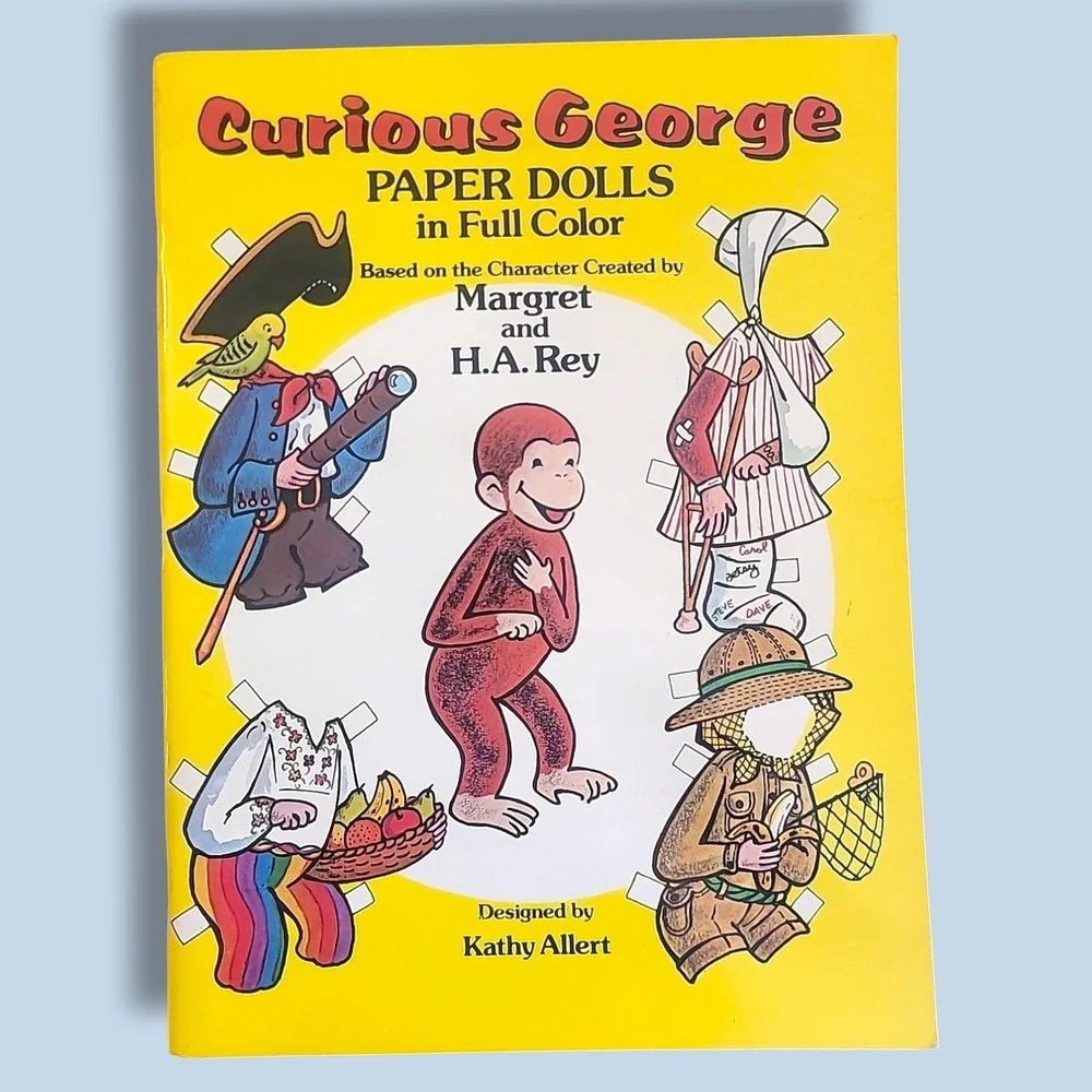 Curious George‎ Paper Dolls Kathy Allert Full Color Uncut Book Margret H.A. Rey